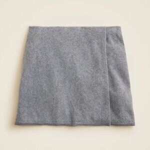 J. Crew Brushed cashmere faux-wrap mini skirt